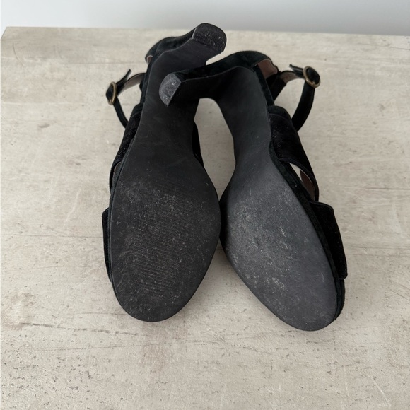 Farylobrin Black Velvet Sandals - Picture 8 of 9